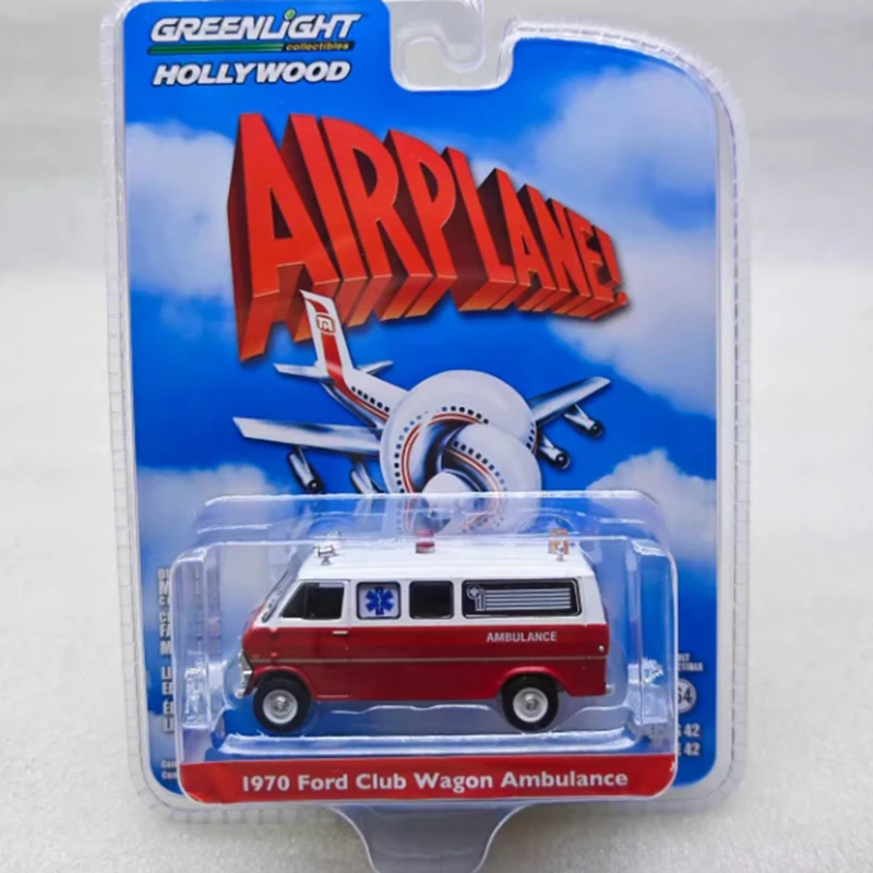 GreenLight 1:64 Scale 1970 Ford Club Wagon Ambulance Alloy Simulation Metal Car Model Static  Decorated Holiday Gifts Toys