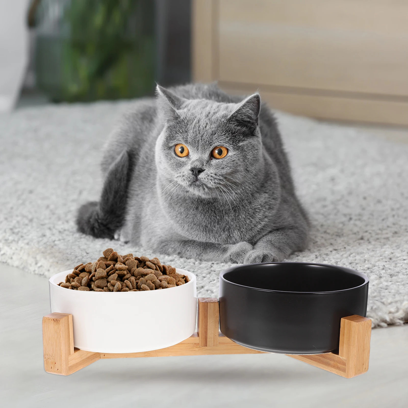 

Dog Bowls Anti-slip Pet Ceramic Food Water Dish and Cat Vending Machine Puppy Porcelain