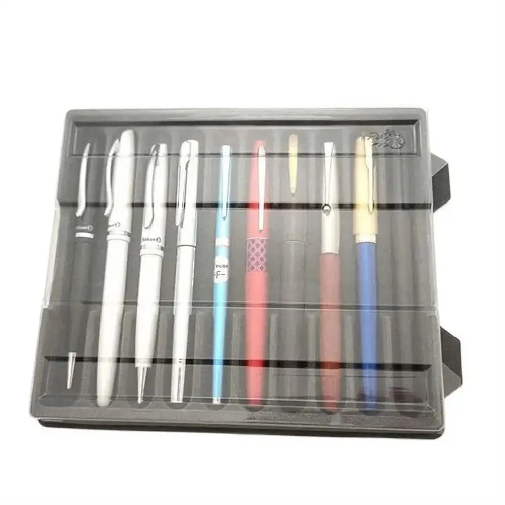 Transparent Fountain Pen Box Pen Collector Storage Case Pen Organizer Box Stationery Plastic Pens Display Case Ink Pen