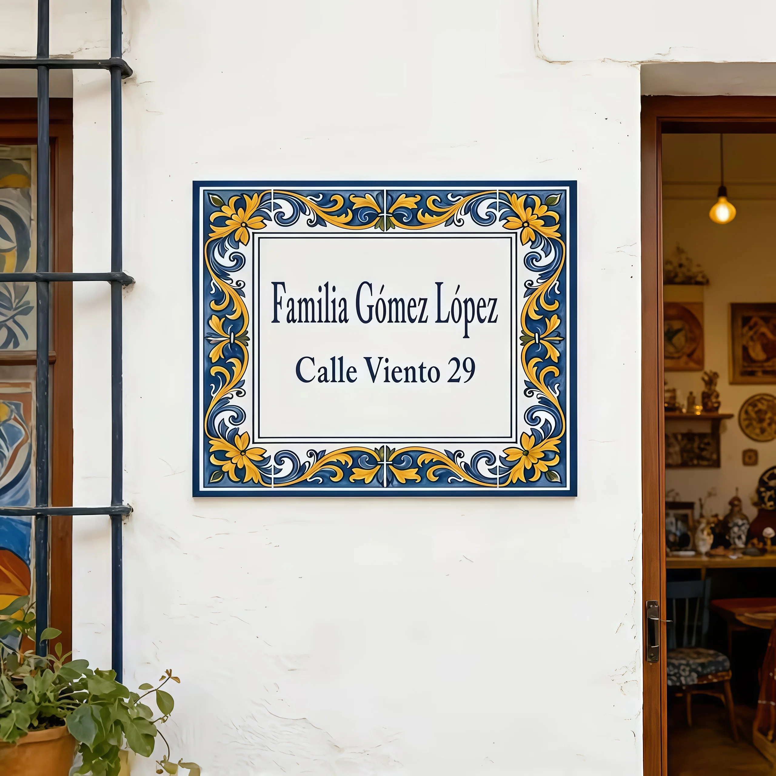 Custom Aluminum Decorative Door Sign, Spanish Style, Personalized Address Sign, Outdoor Entrance Sign,  Exterior Decoration image 5