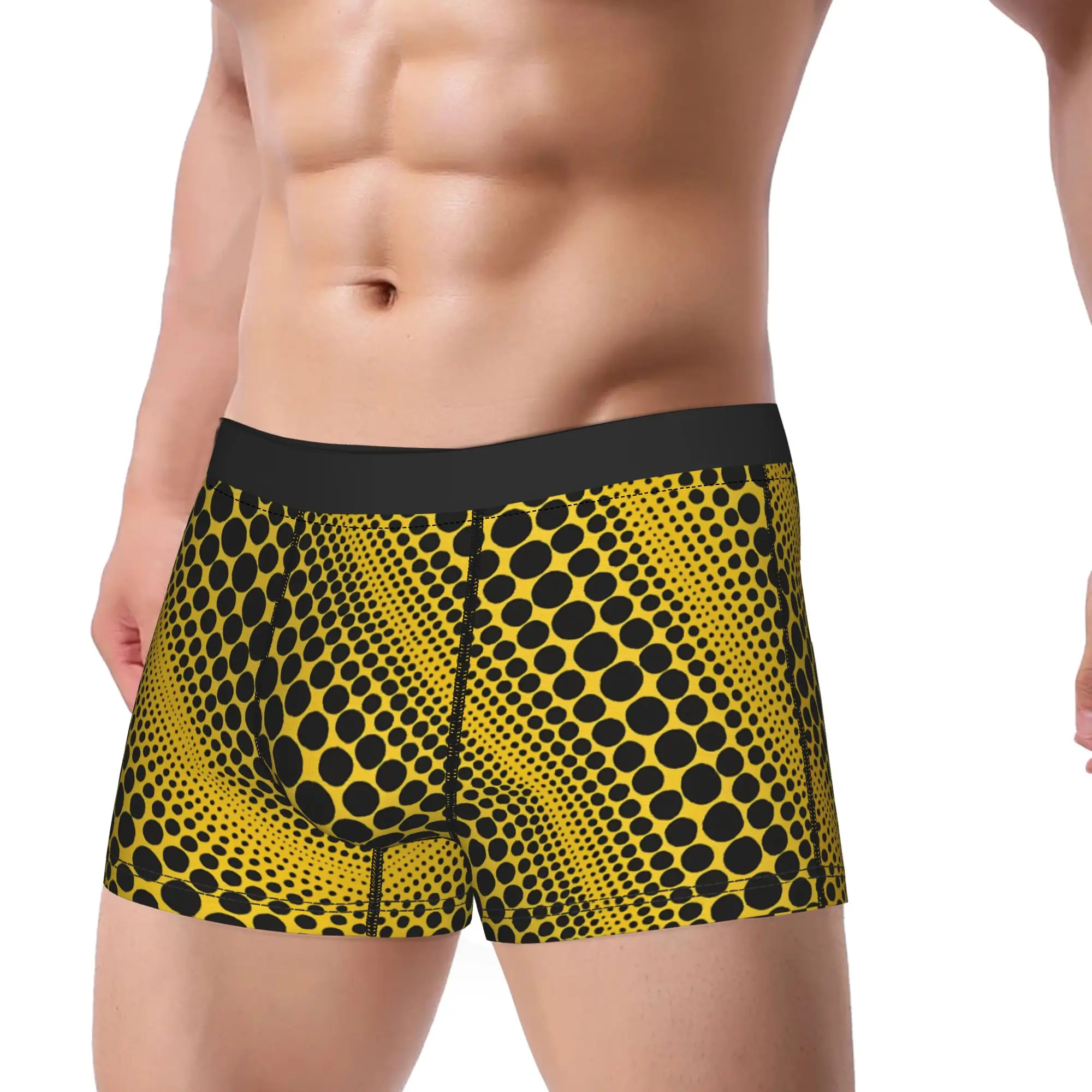 Man Y-Yayoi Kusama Pumpkin Long Underwear  Funny Boxer Briefs Shorts Panties Male Soft Underpants Plus Size