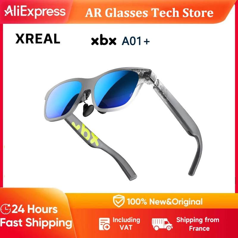 Gafas AR XREAL XBX A01/A01+, Ligeras (62g), Pantalla Virtual HDR de 147'', 1600 Nits, 50 °   FOV USB-C para Teléfono y PC Gaming