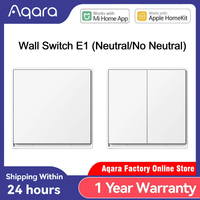 Original Aqara Wall Switch E1 Version Smart Wireless Key Zigbee 3.0 Light Switch Wire With/No Neutral For Xiaomi Home Homekt APP