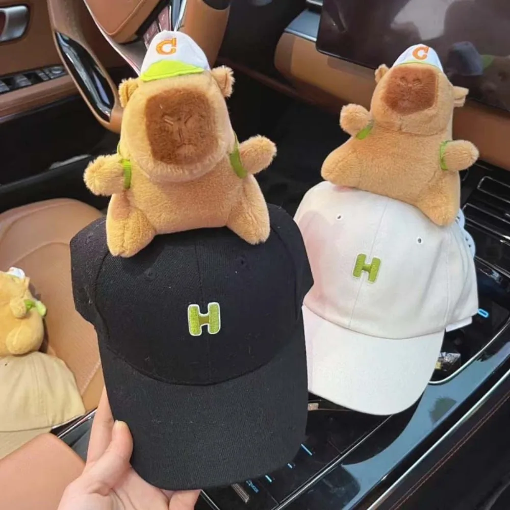 

Breathable Capybara Baseball Cap Embroidered Letters Adjustable Children Peaked Cap All-Match Thin Kids Sunscreen Hat Girls