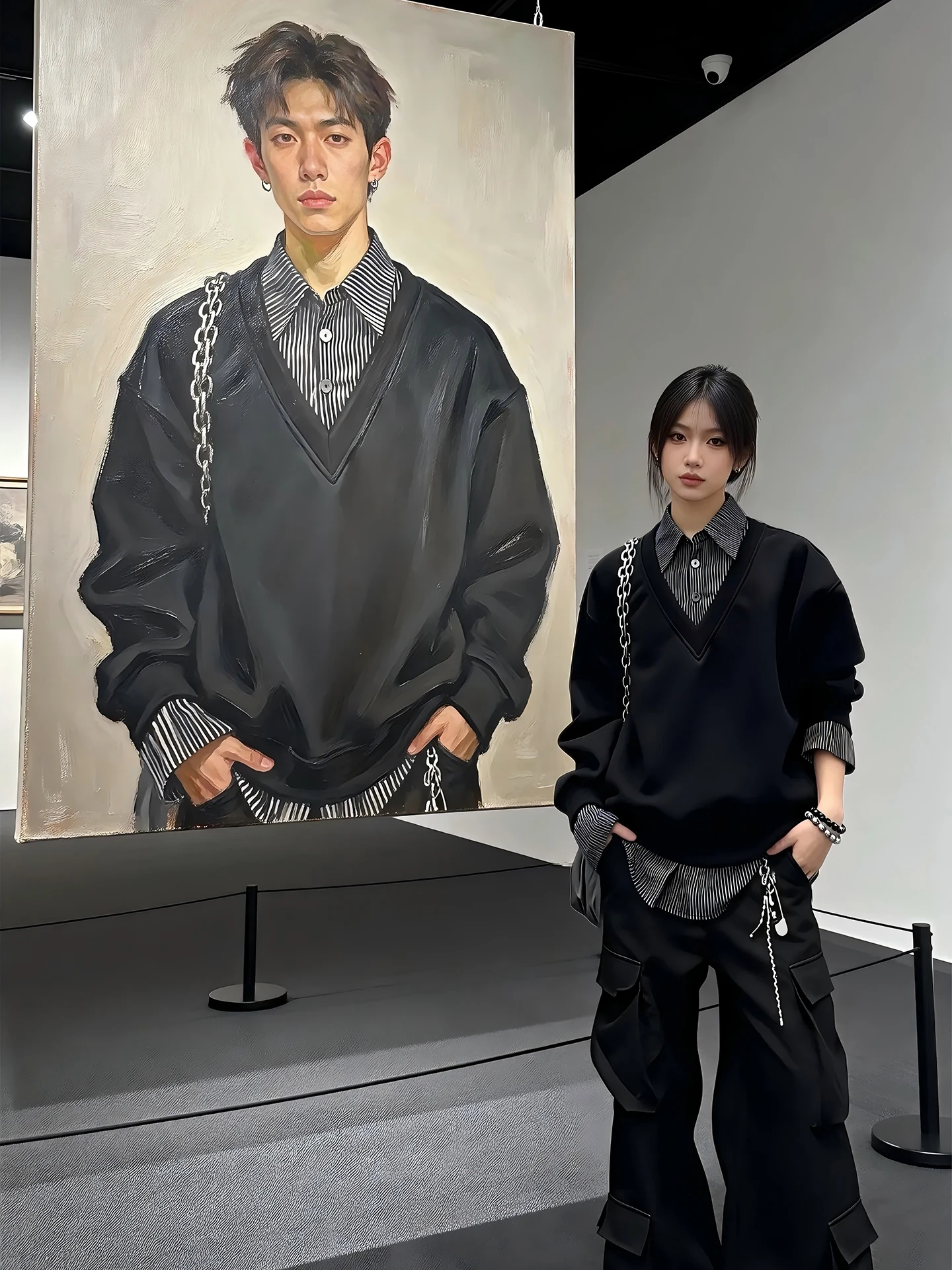 

Мужской свитшот Bla American Stripe с эффектом двухслойности, весенний, модный, брендовый, в стиле пэчворк, с длинным рукавом, для пар