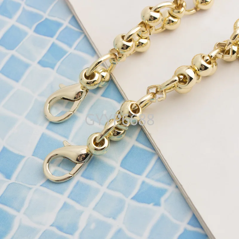 1-5 pieces 2mm thick Light gold Iron bag chain strap purse accessories chain belt with 1 pair hook