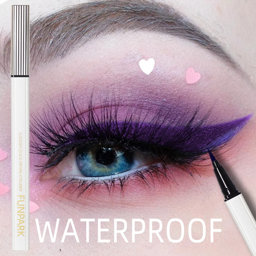 1PC New Purple Fine Liquid Eyeliner Long Lasting Eye Pen Waterproof Quick-drying Korean Makeup Products Beauty Matte Eye Pen