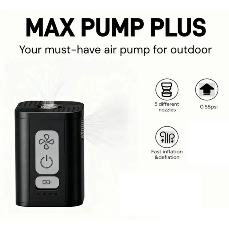 Portable Mini Electric For Air Pump-Cordless Design For Air Mattresses, Vacuum Storage Bags, And Swim Rings(1 Set)