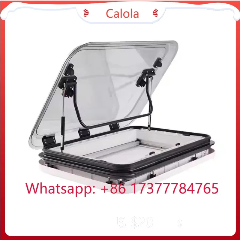 RV Caravan Motorhome 800x500mm Aluminium LED Roof Skylight Window with Sunshade Anti-Insect Net