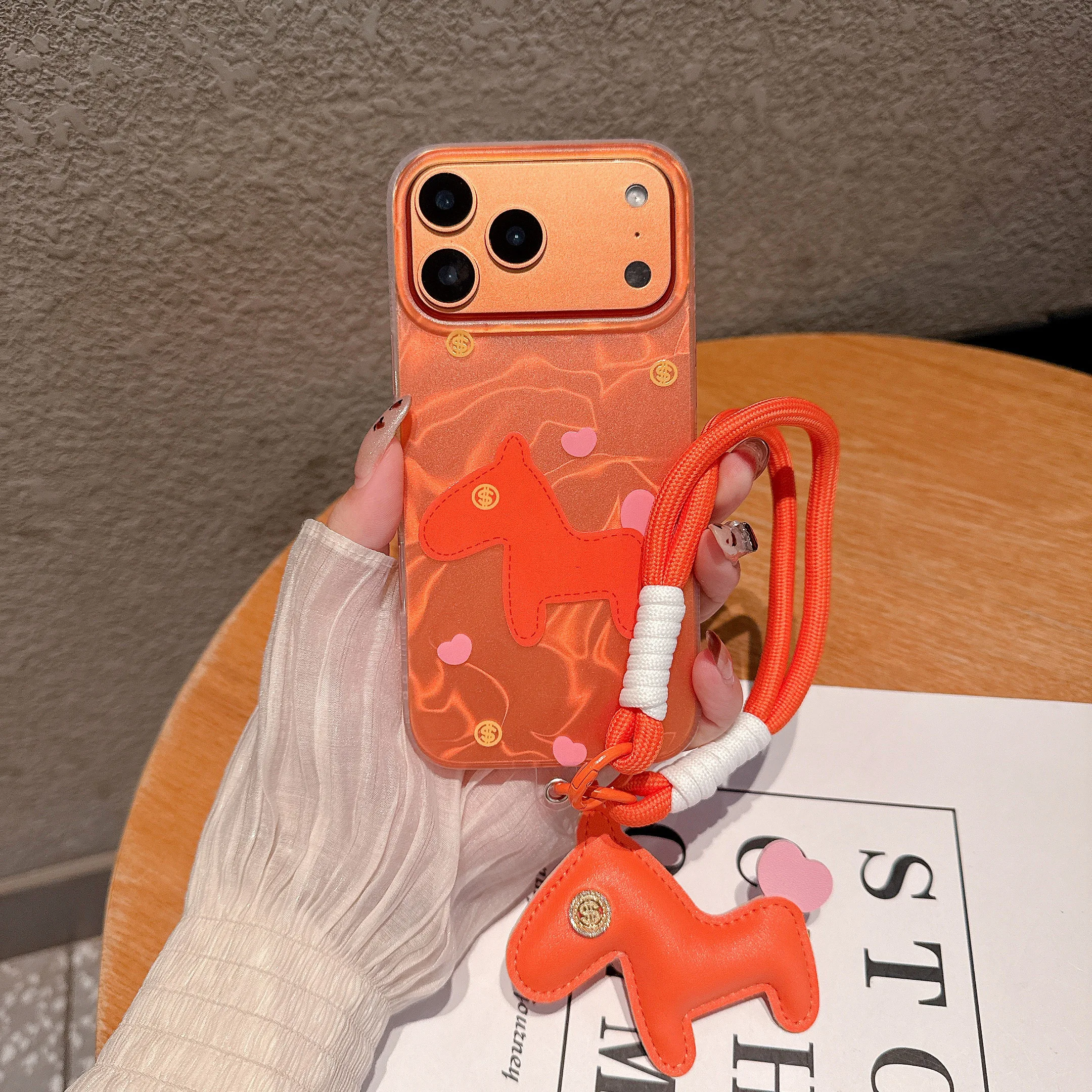 Collana estiva con gancio per dopamina per iPhone 16 Custodia per telefono Promax - Design sottile 15 Plus - 14 Minimalisti - 13 Stile semplice