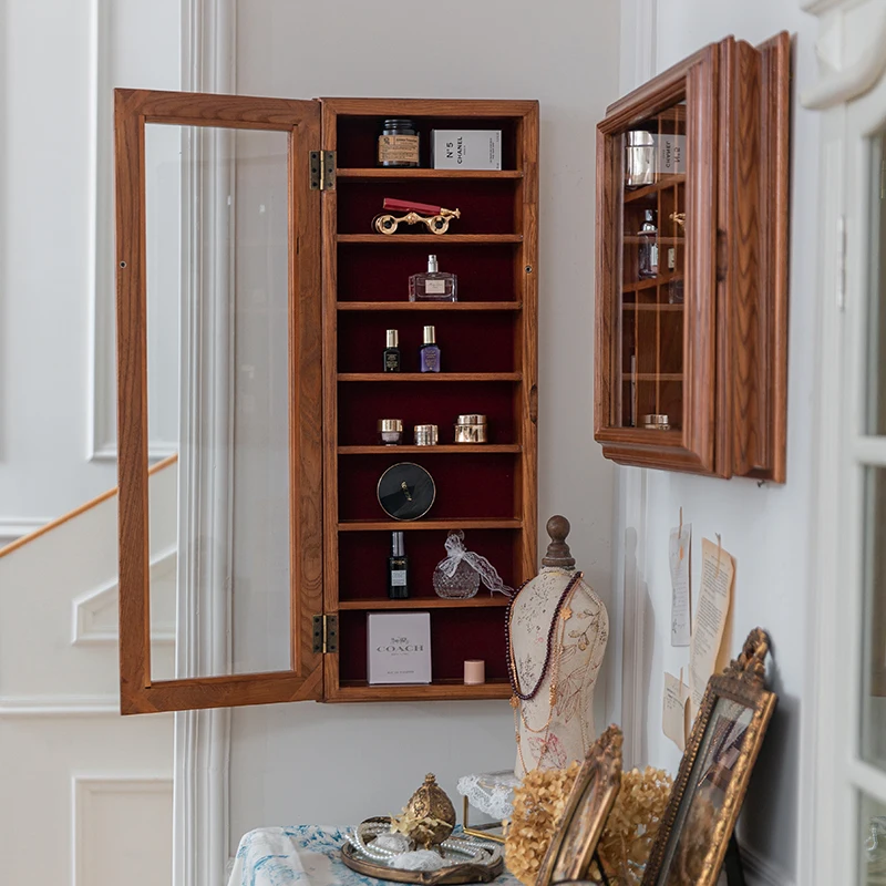 

retro wall storage display rack perfume figure display cabinet wall hanging table decoration box