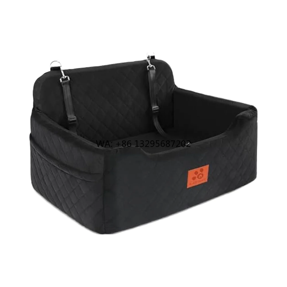 

Black Multi-Functional Dog Car Seat Booster Travel Pet Bed Sofa for Medium/Large Dogs 50lbs Detachable Washable for 2 Small Dogs