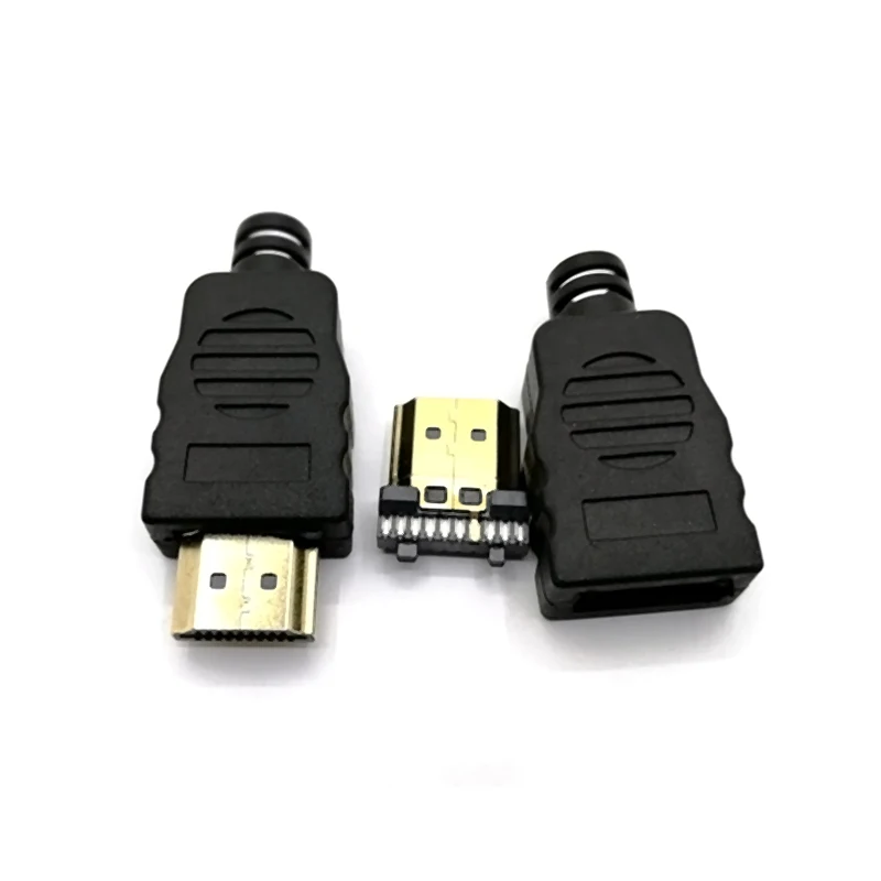 2/5PCS HDMI Gold-Plated Soldered Male HDMI Terminal Connector with Plastic Casing HDMI Solder Joint HDMI Conector Repair Kit