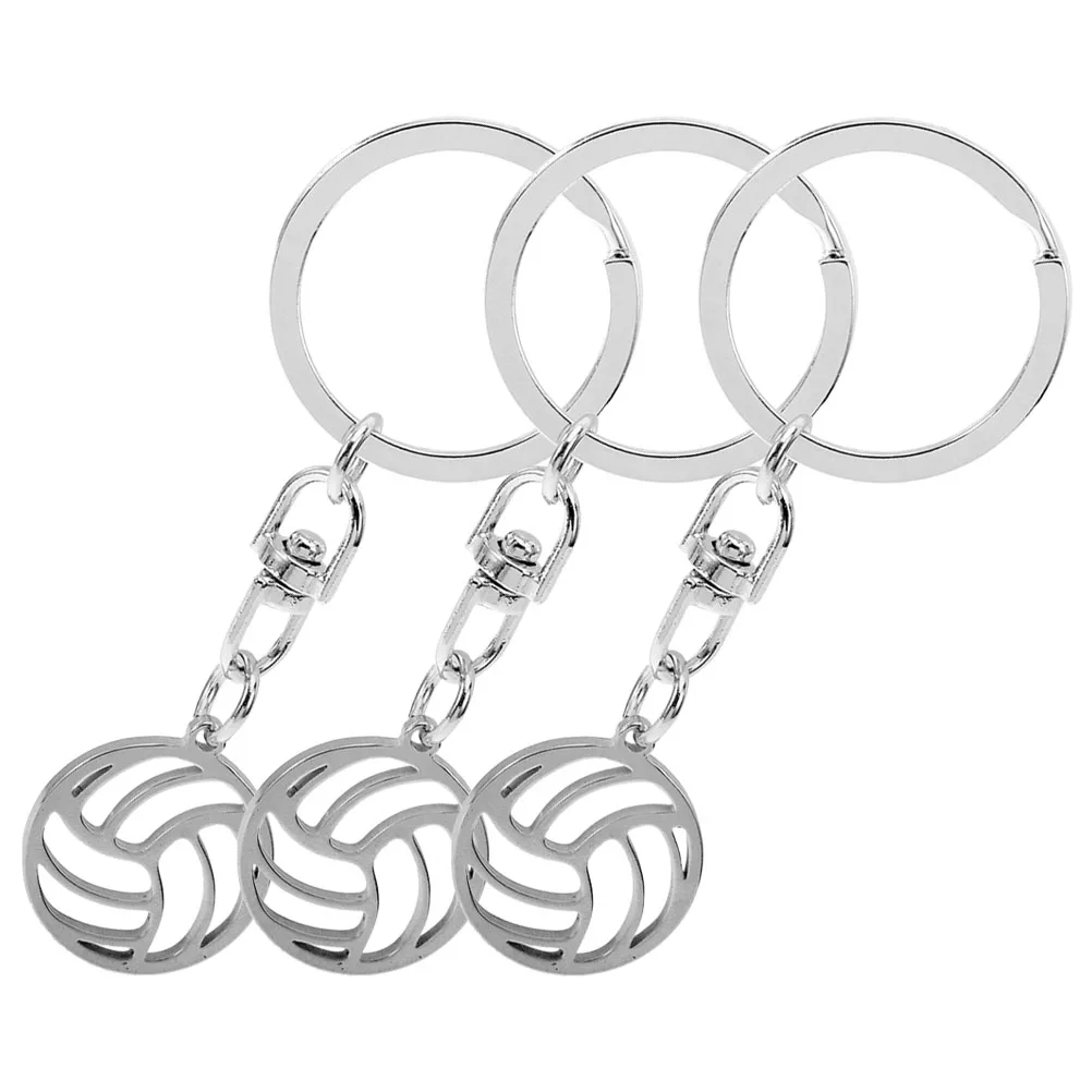 

3Pcs Volleyball Hollow Stainless Steel Volleyball Keychain Sport Keychains for Backpacks Bags Decorative Accessories