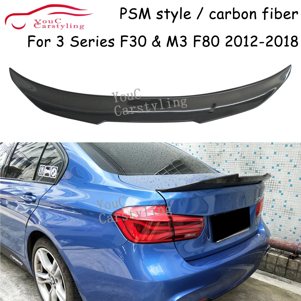 

F30 PSM Style Carbon Fiber Spoiler For BMW 3 Series F30 & M3 F80 Rear Trunk Wing Tail 4-door Saloon 2012 -2018 320i 328i