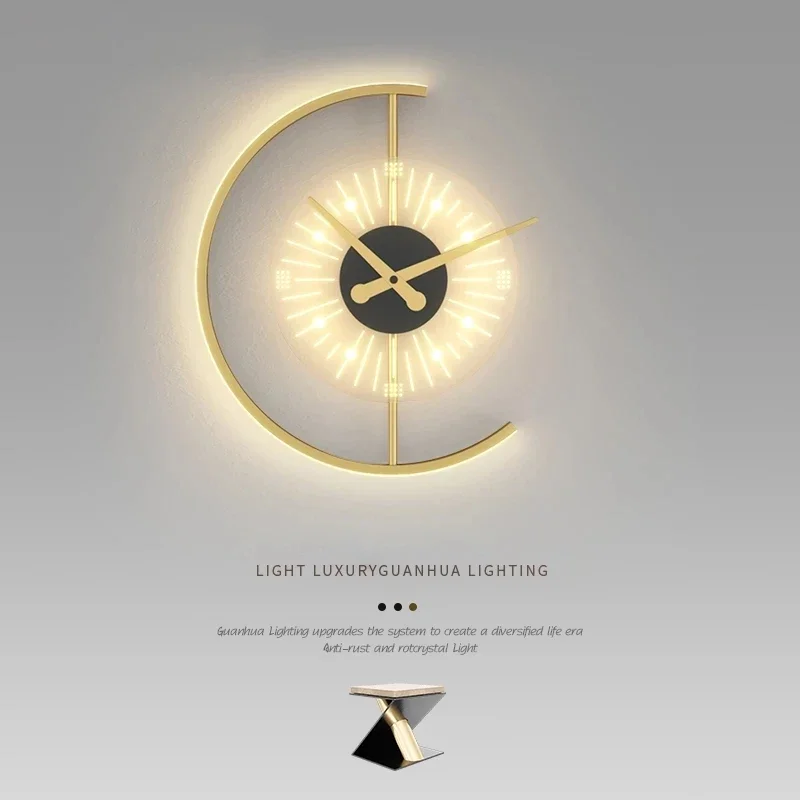 Moden Led Clock Wall Lamp For Corridor Aisle Bedside Wall Clock Light Foyer Kitchen Porch Luminaria Indoor Sconce Lighting