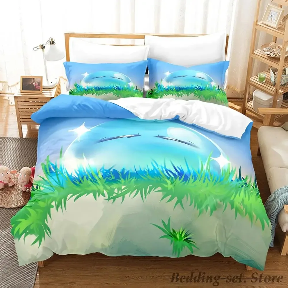 

2023 Rimuru Tempest Bedding Set Single Twin Full Queen King Size Bed Set Adult Kid Bedroom Duvetcover Sets Anime Kawaii