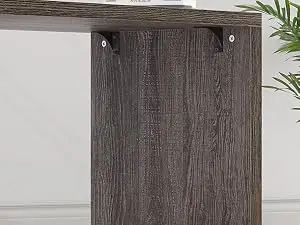 HSH L Shaped Computer Desk with Drawers, L Shaped Desk with Storage Cabinet Shelves