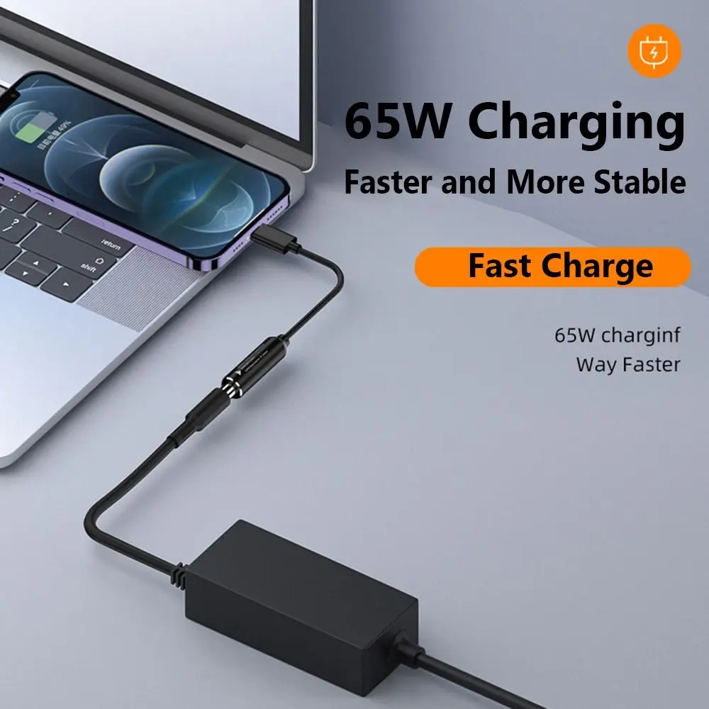 5.5X2.5 7.4X5.0 4.5X3.0mm USB C موصل محول الطاقة محول تيار مستمر إلى نوع C PD 65 واط ل //لينوفو