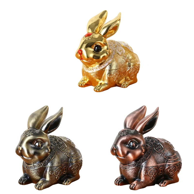 

Creative Metal Rabbit Ashtray Home Cigarette Ashtray for Cigar Anti-flying Ash Holder for Home Office Fine Handcraft