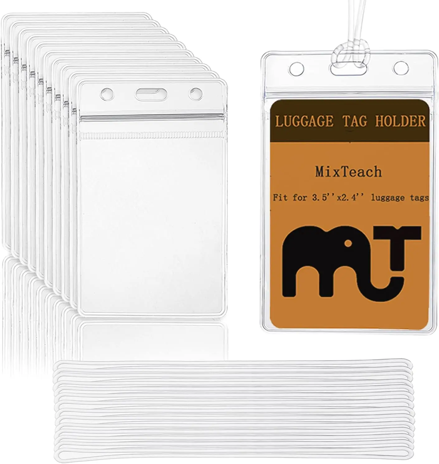 

Clear Luggage Tags with Loop Straps for Cruise Travel ID Card Holder 12 Pack