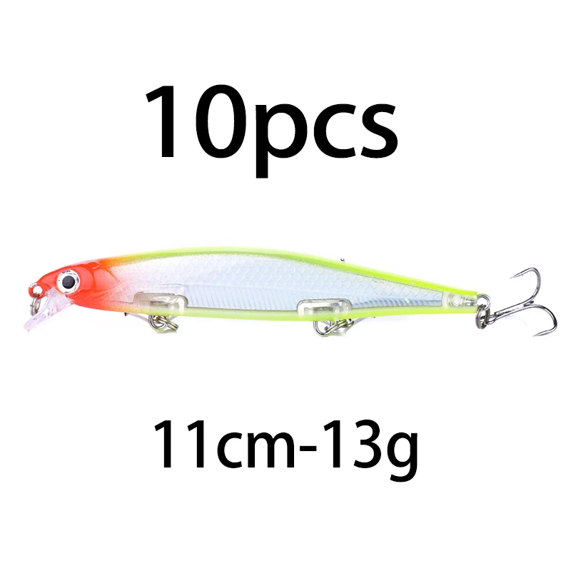 1 Stück Minnow Trolling Angelköder Laser-Hartköder 3D-Augen 11cm 13g Wobbler für Barsch, Hecht, Wolfsbarsch, Sinkender Jerkbait