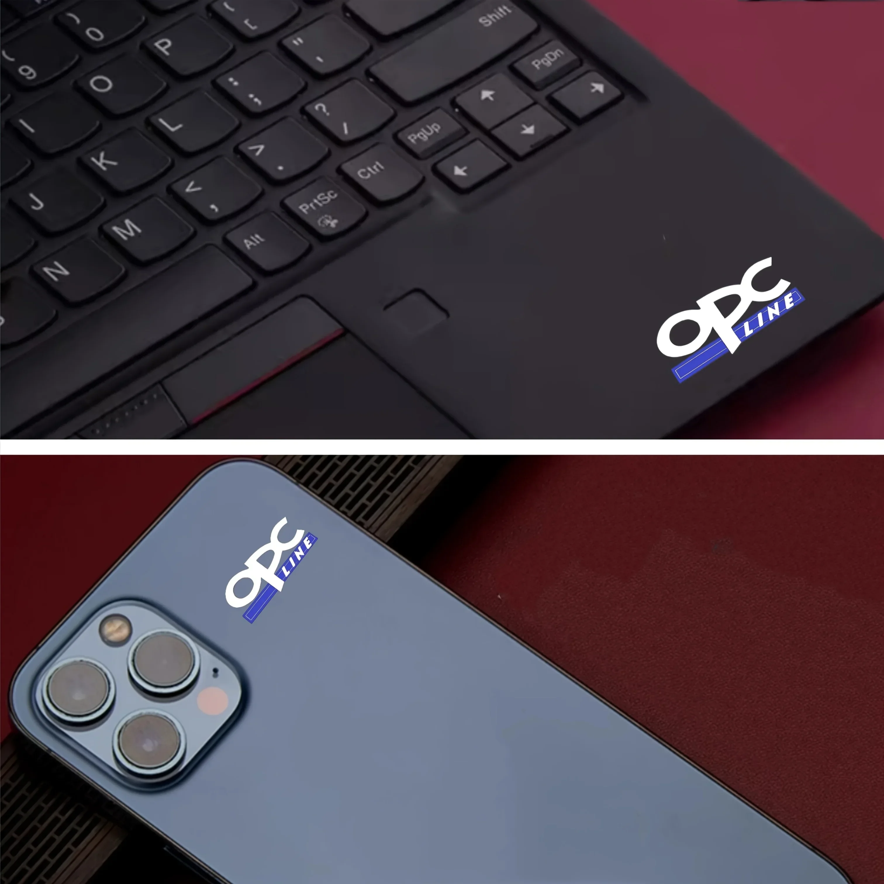 قطعتان من ملصق "OPC Line" لدراجة نارية السيارة، ملصق شعار العلامة التجارية الرياضية، ملحقات التخصيص الخارجية للسيارات #4