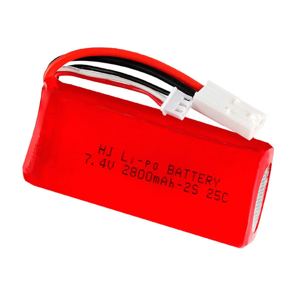 Upgraded 7.4V 2800mAh 2S 25C Replacement Lipo Battery EL-2P Plug for Feilun FT009 RC Boat Spare Parts 7.4V High Capacity battery