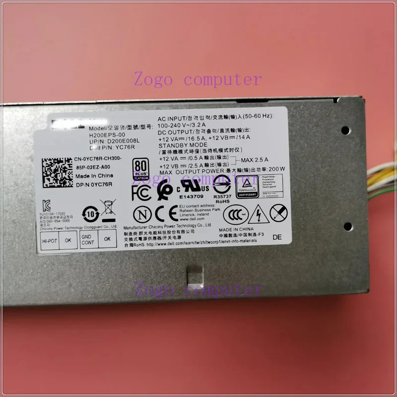 スイッチング電源,psu,cgfjt,4fhyw,yc76r,8c0jv,オリジナル,optiplex 7050 7060 7070 3050 5050 3070 3060 5060, 200w,新品