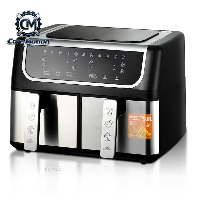 New Arrival 4.5L+4.5L Double Air Deep Fryer Oven Digital Display Smart Air Fryer with Two Independent Basket