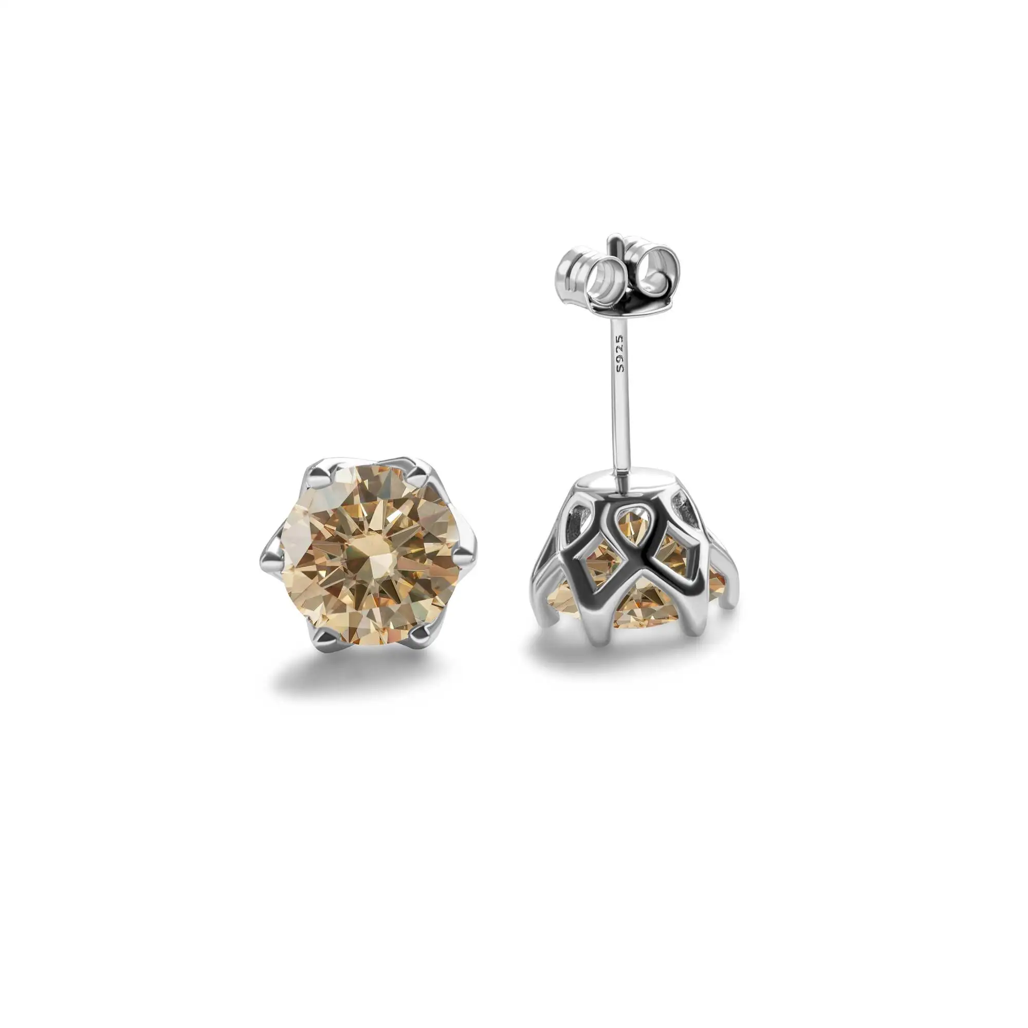 925 Sterling Silber Moissan ite Ohrringe für Frauen mit super funkelnden zertifizierten Labor Moissan ite Diamant weiblichen edlen Schmuck Geschenk – Detail 10