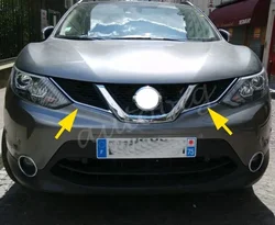 Chrome Styling Front Grille Grill Cover Trim Molding For Nissan 2014-2017 Qashqai J11, 2017-2019 Rogue Sport