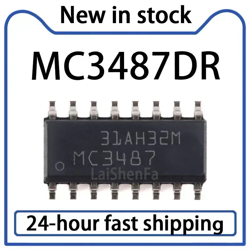 5PCS MC3487DR Package SOIC-16 Four Channel Differential Line Driver Chip in Stock