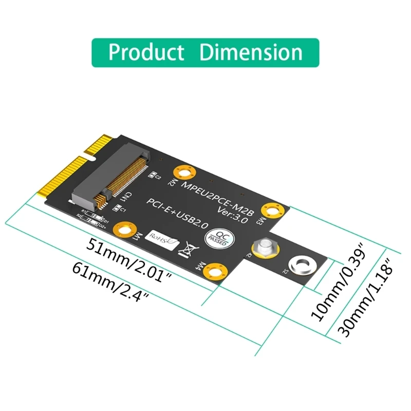 NGFF M.2 clé vers Mini PCI-E PCIExpress SSD convertisseur carte adaptateur pour 2242/2260/2280 M.2 Ngff SSD