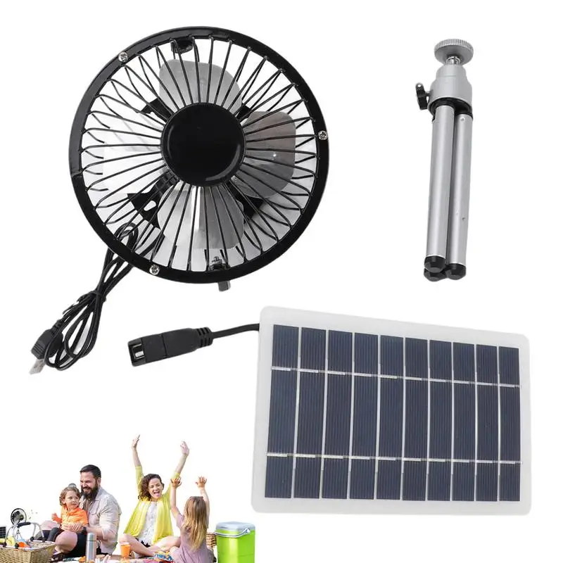 Solar Powered Fan Outdoor 10W Foldable Outdoor Cooling Fan Solar Camping Fan USB Charging Solar Panel Fan Portable Solar Fan For