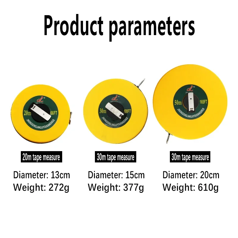 1 قطعة أدوات قياس 20 متر مسطرة قياس أشرطة القياس شريط قياس طويل من الألياف الزجاجية