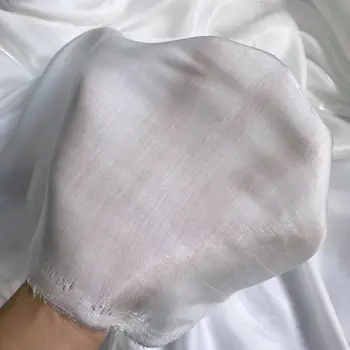 水晶玻璃絲滑緞面布料,閃光彩虹色布料,亮面洋裝布料,閃亮服裝布料,白色 10 最佳銷售 水晶織物 - №3