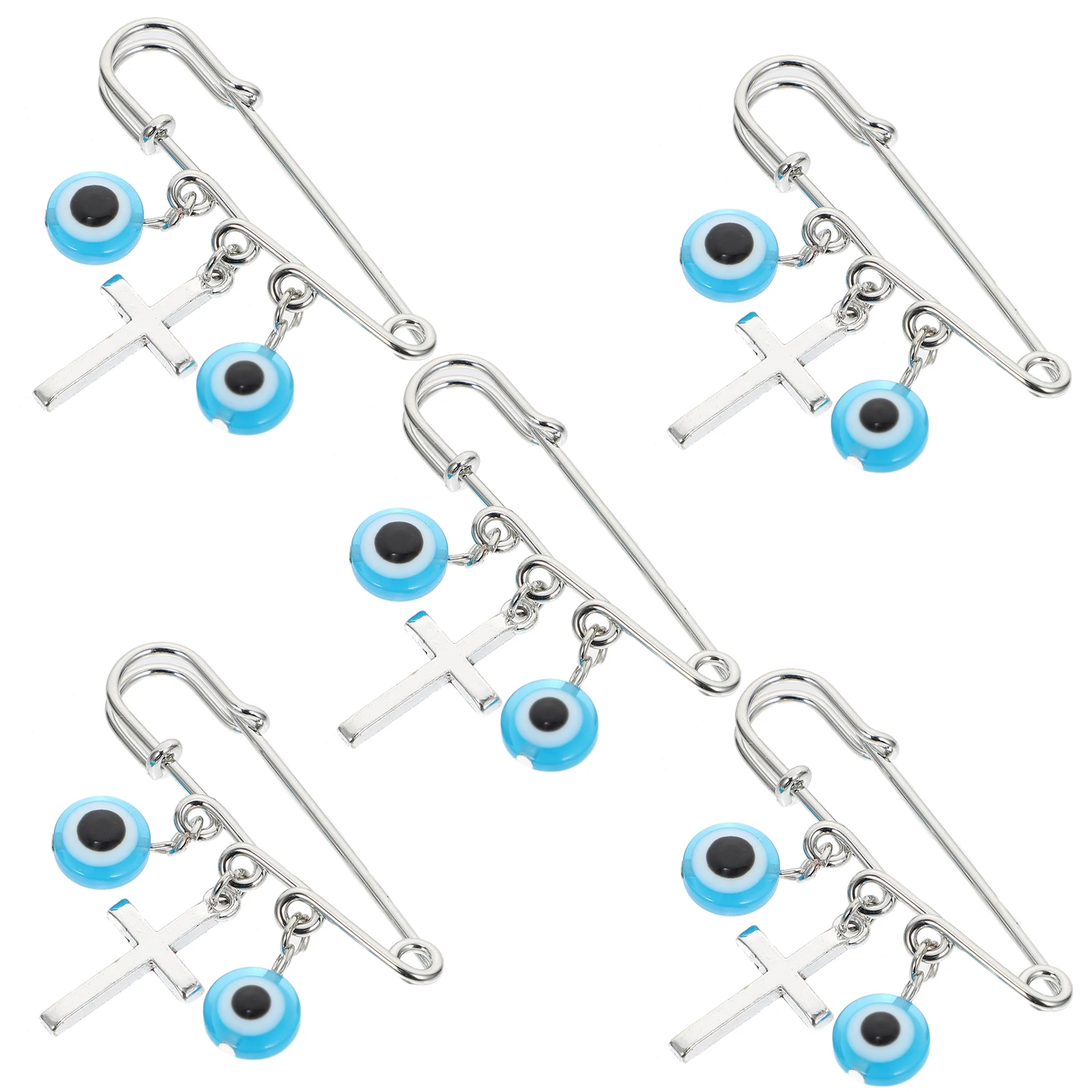 

5pcs Blue Eye Evil Eyes for Hat Sweater Cardigan Vintage Clothes Lovely Shawl Bags Brooch Resin Iron Craftsmanship