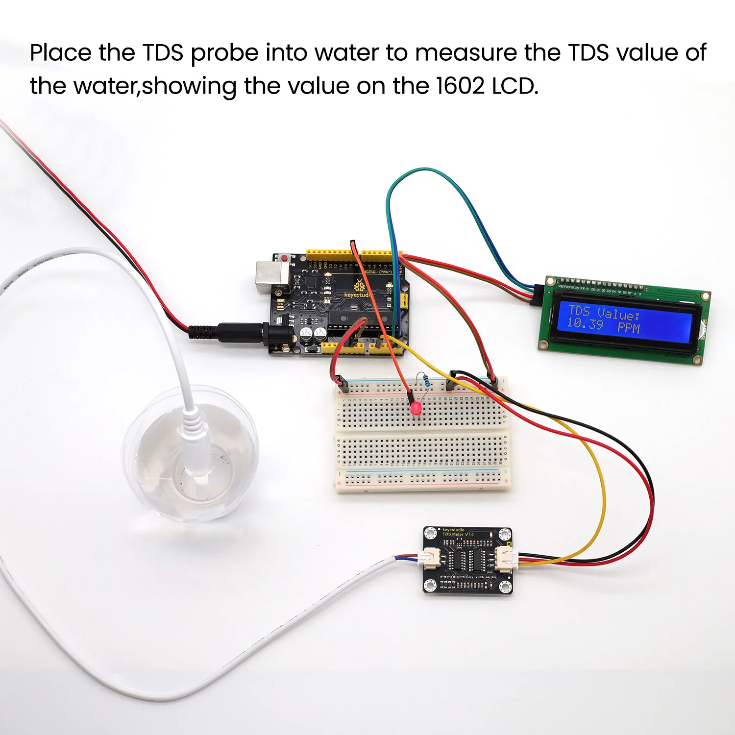 keyestudio TDS Sensor Meter V1.0 Board/Turbidity Sensor Water Meter Filter Measuring Water Quality for Arduino Unor3 DIY Project