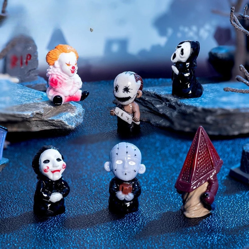 Cartoon Kawaii Style Hallowmas Skeleton & Ghost Resin Ornament, for Holiday Decoration, Home Decoration and Planar DIY