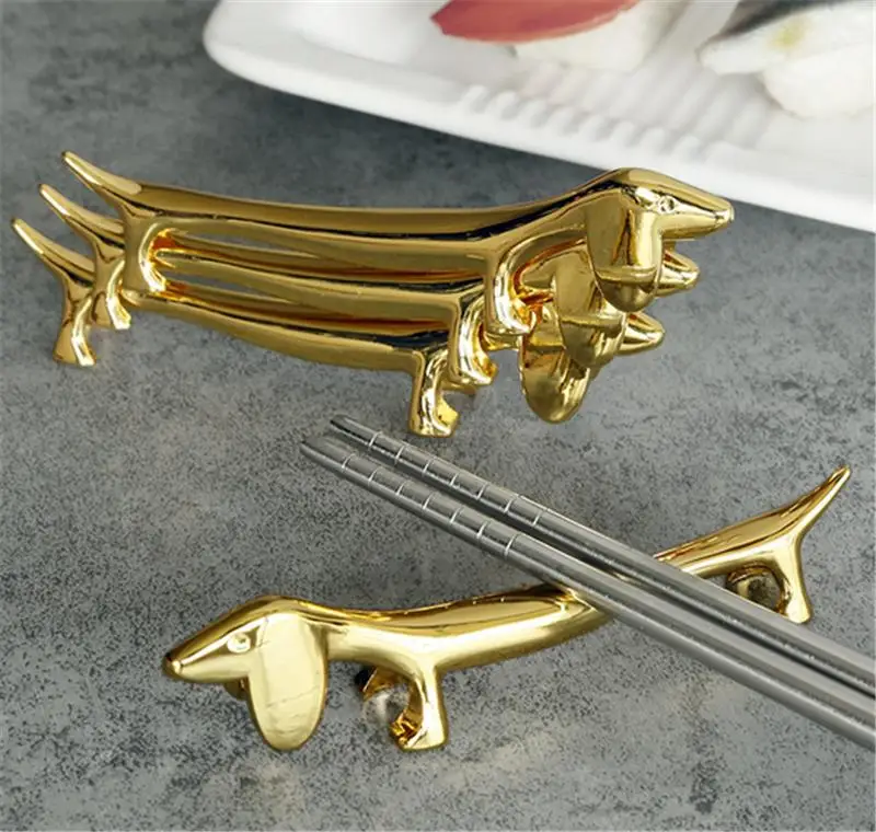 Chopsticks Tableware Stand Dog Shaped Metal Chopsticks Knife Fork  Storage  Pillow Rack Spoon Stand Home Kitchen Accessories