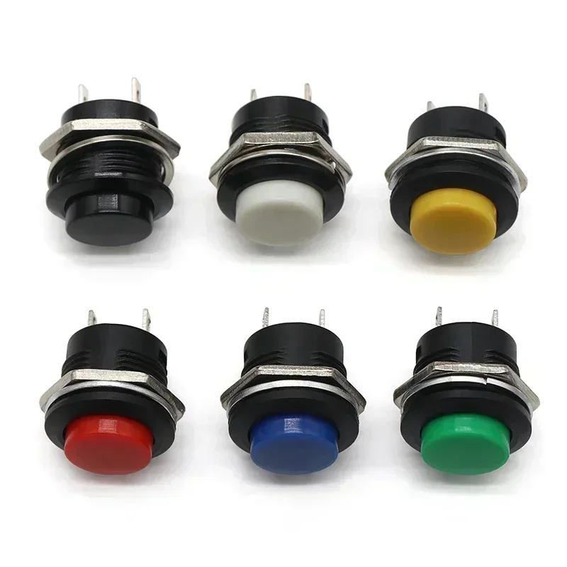 5~50pcs R13-507 Round instantaneous power button 16mm 6A/125VAC 3A/250VAV Automatic reset can be used for electrical control