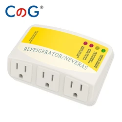 CG Three Outlet Voltage Surge Protector 120VAC 12A Home Appliances Brownouts Plug Outlet for Refrigerator TV Air Conditioners