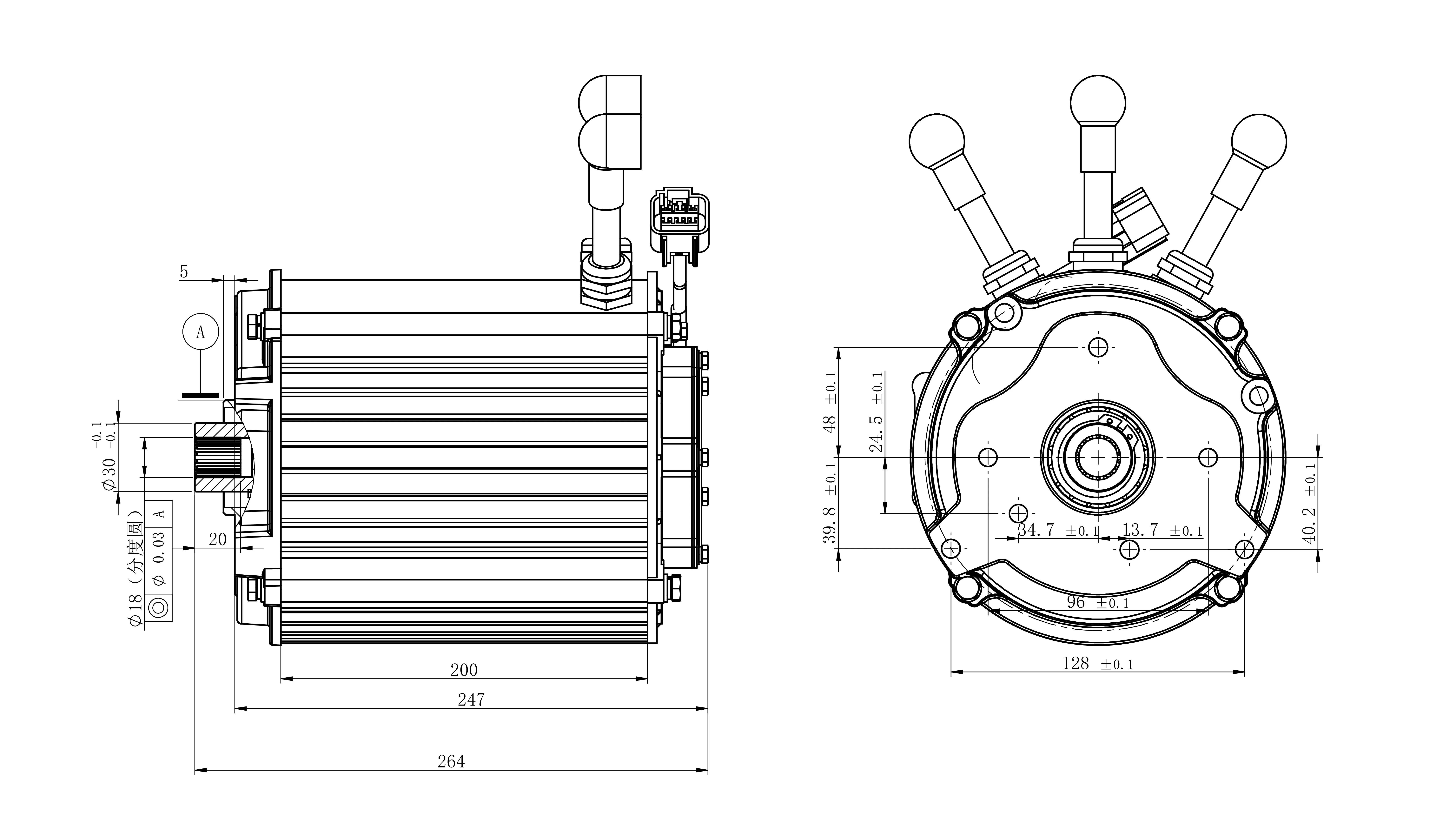 Electric Four Golf Car   Vehicle  Motor  with 5KW Brushless Motor 3000rpm -5000ROM  Speed