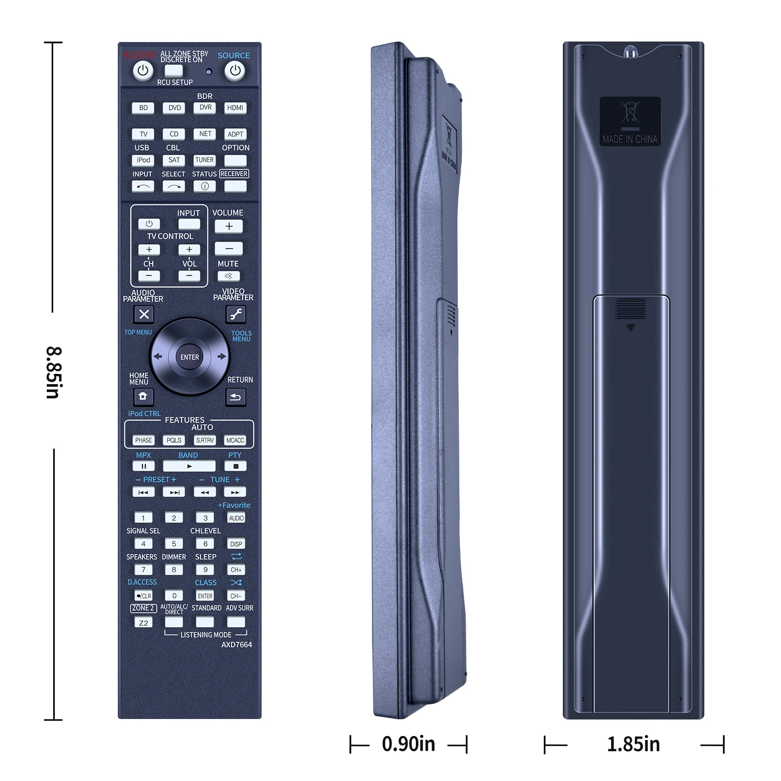 Imagem -05 - Controle Remoto para Receptor de Áudio Pioneer Axd7664 Vsx1027 Vsx1027k Vsx1122 Vsx60 Novo