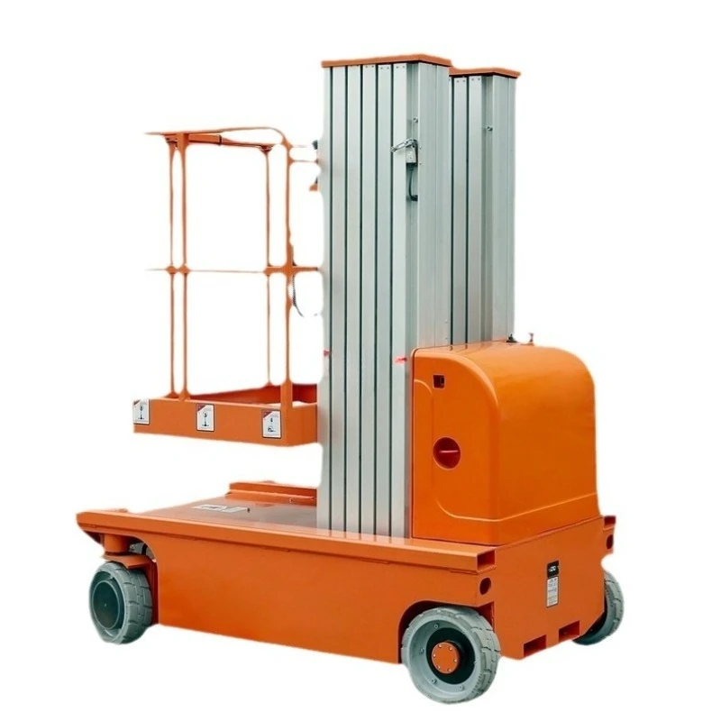Fully electric double-masted lifting platform, fully self-propelled aluminum lift