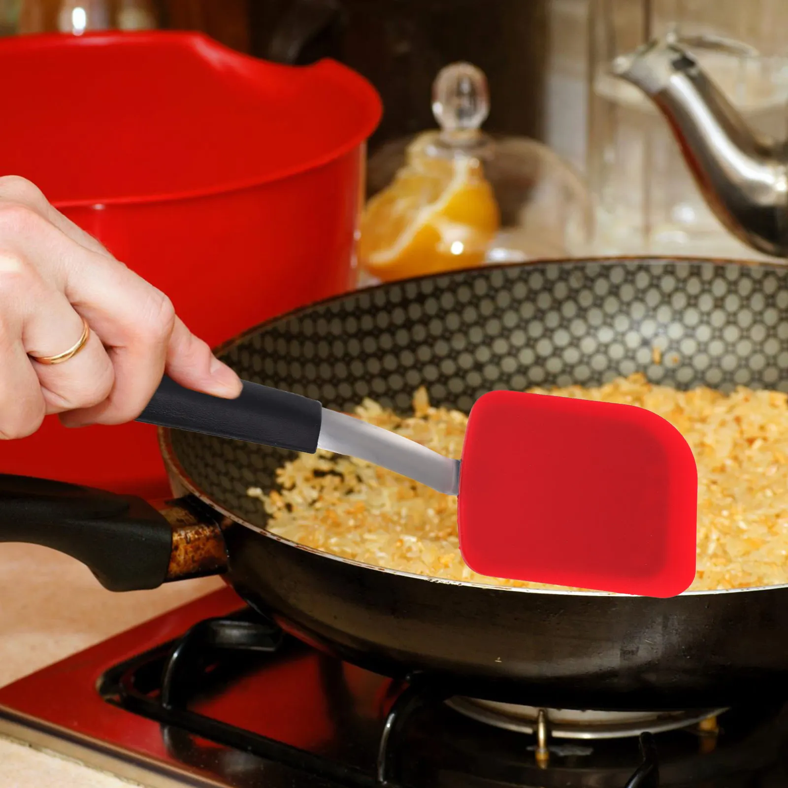 

Silicone Spatula Kitchen Cooking Tool Heat Resistant Pancake Turner Stainless Steel H Dishwasher Safe Cookware Set