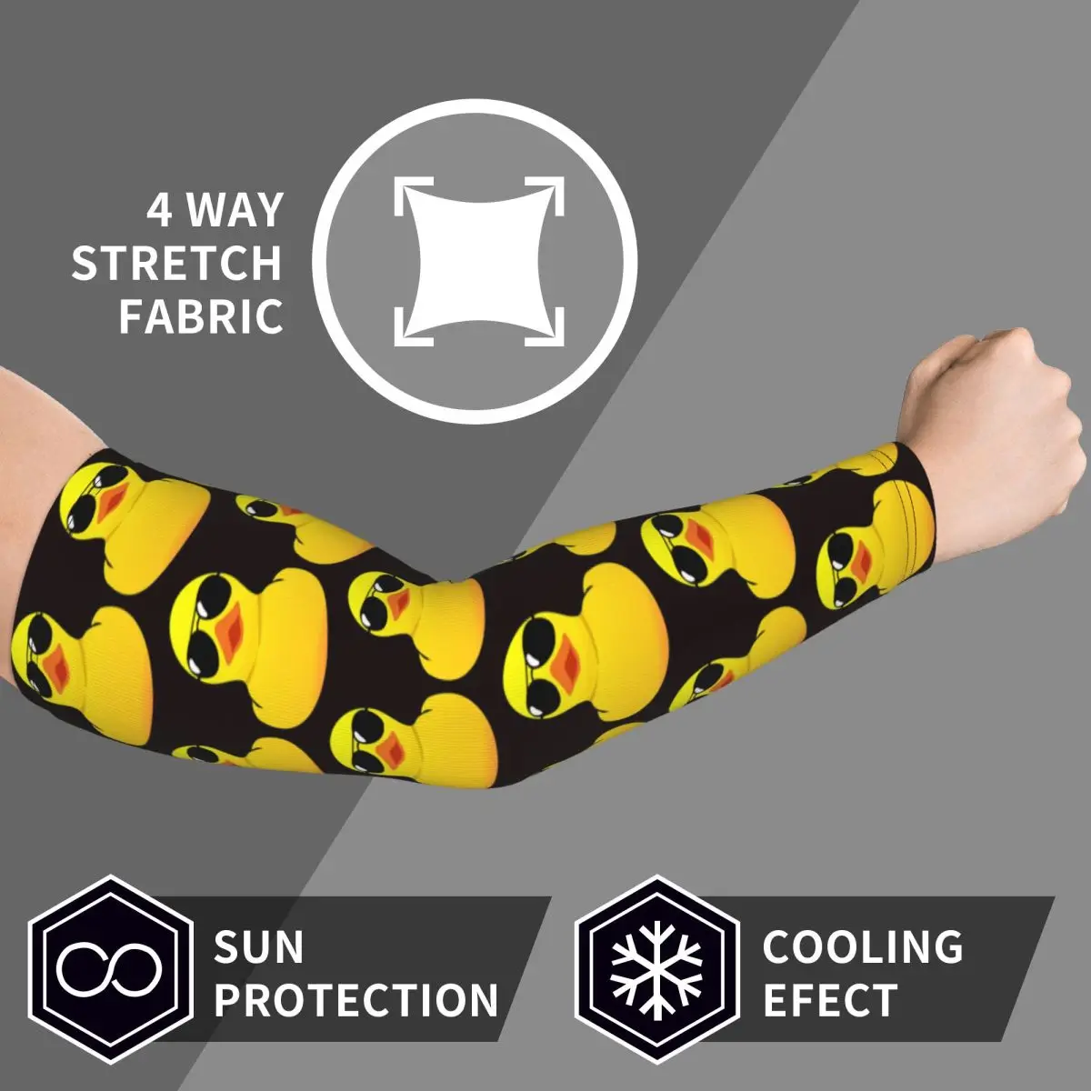 クールなラバーダックアームスリーブ男性女性太陽紫外線保護タトゥーカバーアップスポーツ冷却サイクリング