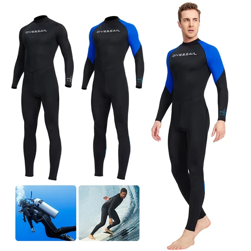 Imagen 1 del producto Ropa de buceo para hombre, ropa de protección solar de manga larga para buceo, a prueba de frío con cremallera, accesorios de buceo elásticos