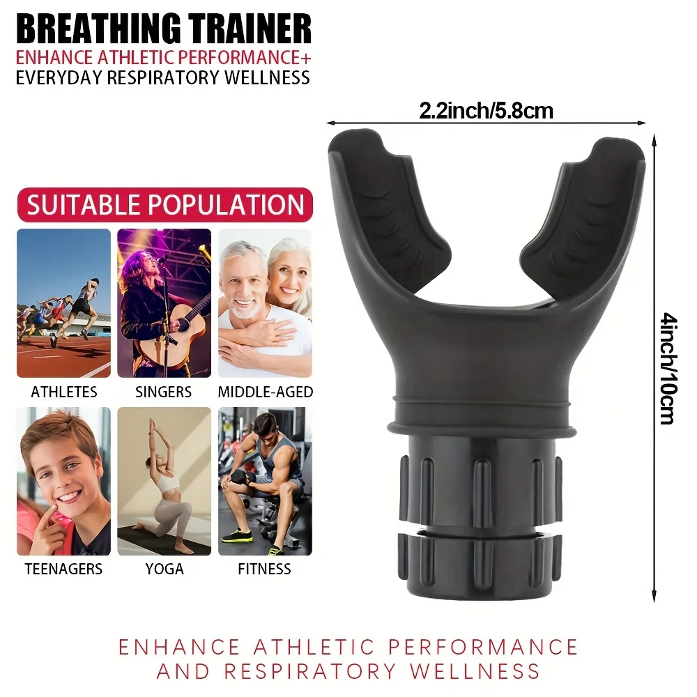 Abdominal breathing trainer, resistance adjustable lung capacity trainer suitable for aerobic fitness exercise facial care tool